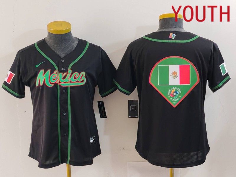 Youth 2024 World Cub Mexico Blank Black Nike MLB Jersey style 11